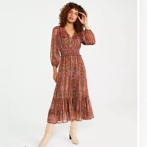 Ann Taylor Multicolor Paisley Maxi Dress